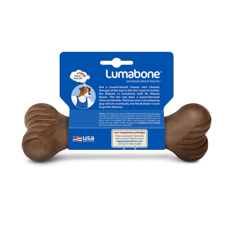 Lumabone Bulkster Durable Chew Toy for Aggressive Chewers, Made in USA REAL Bacon Medium - BeesActive Australia