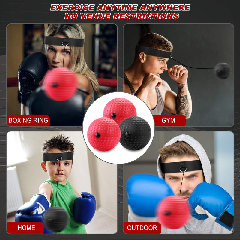 SullWaker Boxing Ball Reflex Training Set, with 2 Adjustable Headband, Suitable for Boxing/Fighting/Sparring Training, Improve Hand-Eye Reaction Speed PU - BeesActive Australia