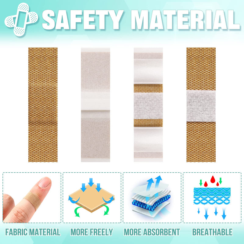 Weewooday 300 Pcs Small Bandage Bulk Nose Bandage Fabric Adhesive Bandages Flexible Breathable Bandages Fabric Bandages for Small Wound Protection Care (0.34 x 1.6 Inch) 0.34 x 1.6 Inch - BeesActive Australia