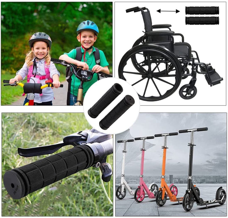 Beakuoo Bike Handlebar Grips for Kids Girls Boys, Non-Slip Rubber Mushroom Bicycle Grips for Scooter Cruiser Seadoo Tricycle Wheel Chair Mountain Road Urban Foldable Bike MTB BMX Black 1 Pair - BeesActive Australia