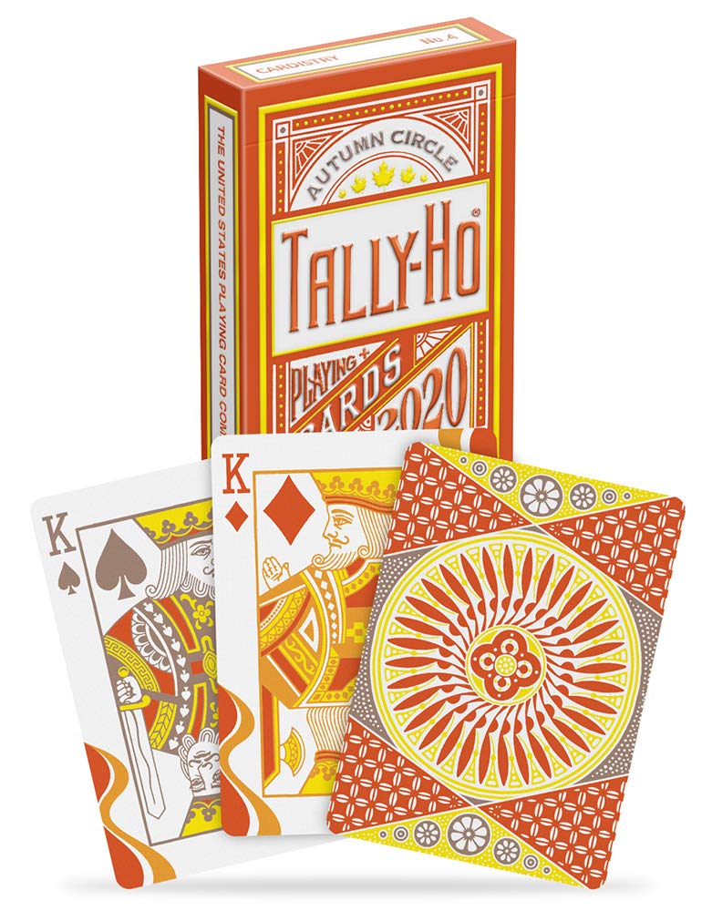 Tally-Ho Autumn Circle Back Playing Cards, Orange Tally-Ho Autumn - BeesActive Australia