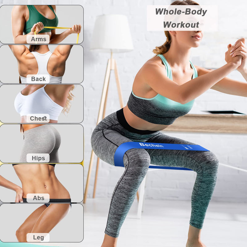 Resistance Band, Exercise Loop Bands for Yoga, Pilates, Fitness and Working Out Resistance Band Regular Color 5-Pack - BeesActive Australia