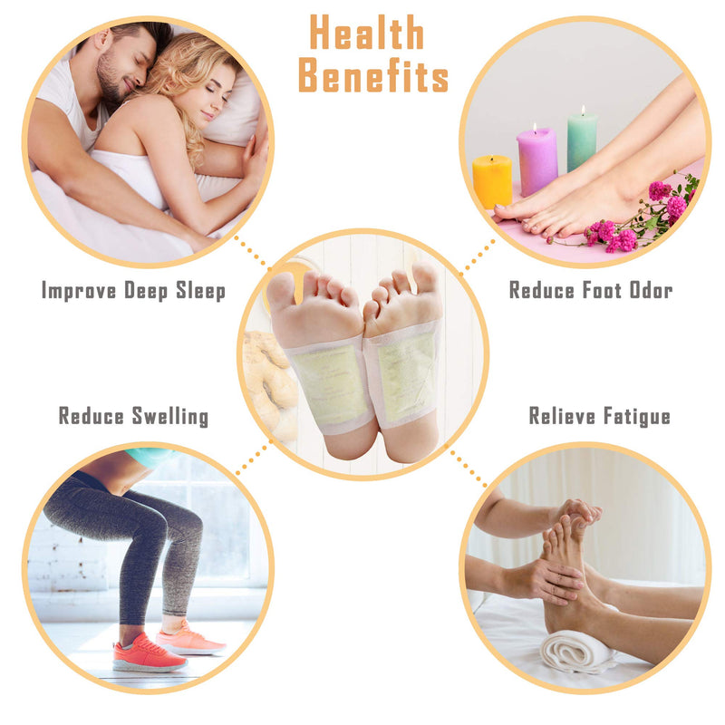 Foot Pads 100PCS Relief Stress Foot Patches Care Natural Ginger Powder for Home Improve Deep Sleep (Gold) Gold - BeesActive Australia
