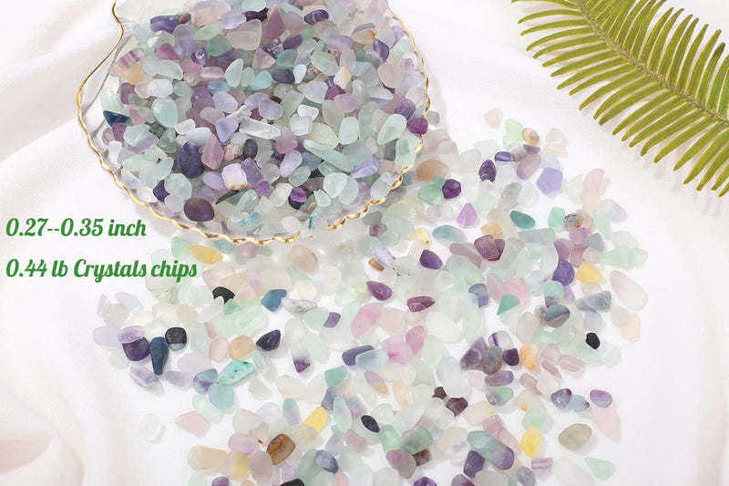 1lb Fluorite Aquarium Gravel Rocks Natural Tumbled Healing Crystal Chips Bulk Gemstones Crushed Stones for Fountain Vase Filler Planters Decorative Fish Tank Potted Reiki Energy Balancing 1-fluorite - BeesActive Australia