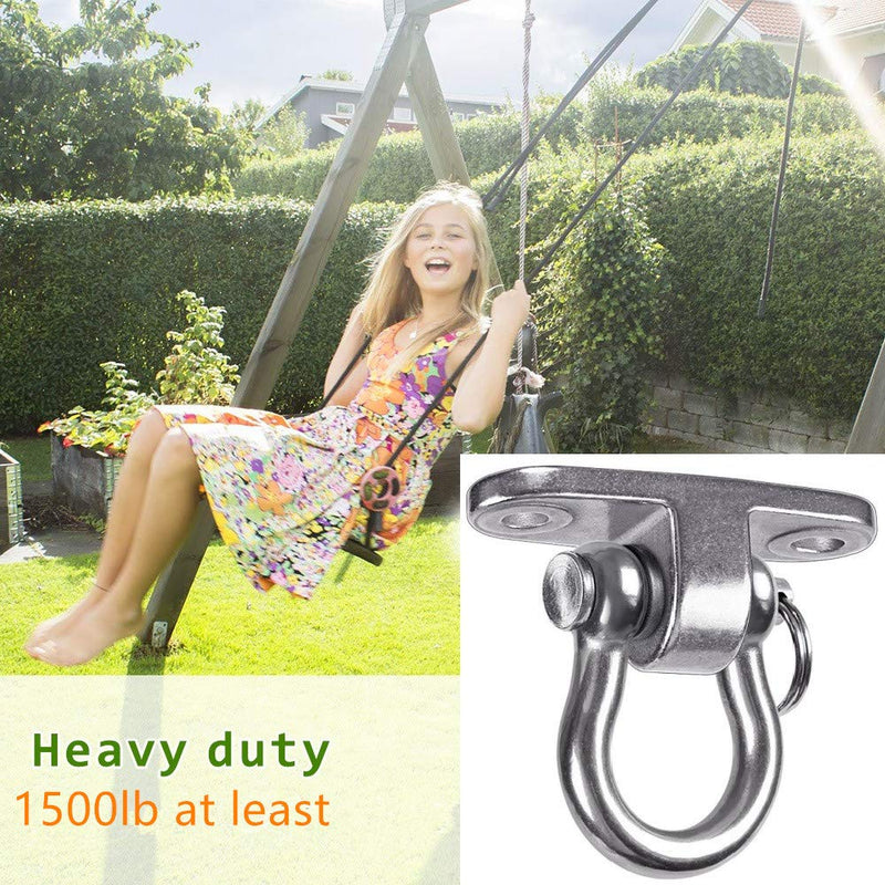 Dakzhou 2 Slient Bearing Swing Hanger, Anti-Rust Heavy Duty 180° Rotary Swing, 1500LB Wooden Concrete Playground Yoga Hammock Chair, Rope sandbag Porch Swing Frame - BeesActive Australia