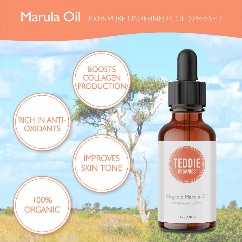 Organic Marula Oil 1oz Cold Pressed Hydrating Facial Oil - BeesActive Australia