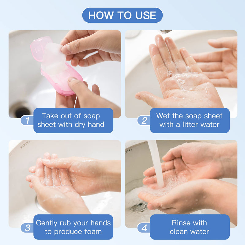 TXIN 200 Sheets (10 Boxes) Disposable Hand Washing Cleaning Paper Soap Flakes Mini Bath Slice Sheets Scented Foaming Paper Soap for Travel Camping Hiking - BeesActive Australia