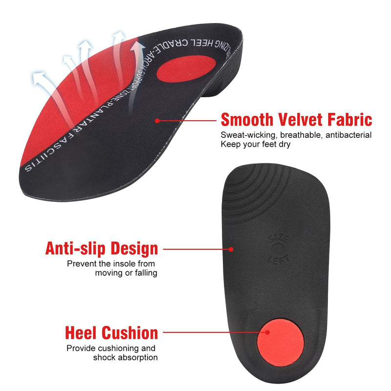 Orthotic Insoles, 3/4 High Arch Support Shoe Inserts Insoles for Women and Men, Orthotic Insoles Support for Plantar Fasciitis, Flat Feet, Over-Pronation, Heel Pain, Heel Spur (5-8.5 UK） Medium(5-8.5 UK） - BeesActive Australia
