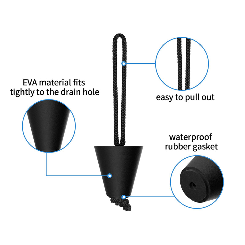 Hikeen 6 Pieces Kayak Plugs Scupper Plugs Kayak Drain Plugs with Lanyard Kayak Plugs for Sit on Top - BeesActive Australia