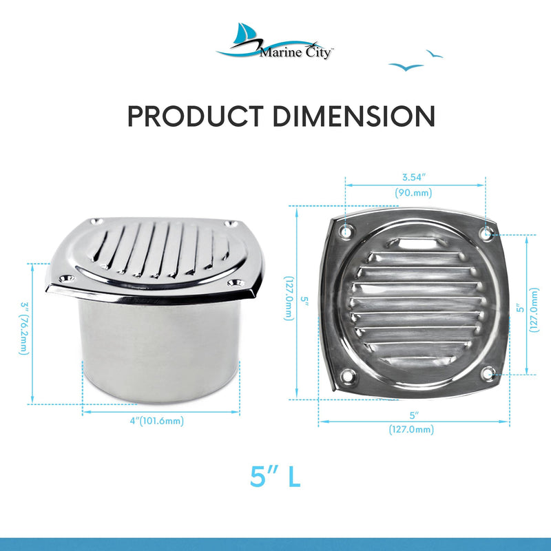 MARINE CITY 304 Stainless-Steel Marine Hose Vent 4 Inches Diameter for Hose Boats Marine Yacht Caravan Home - BeesActive Australia