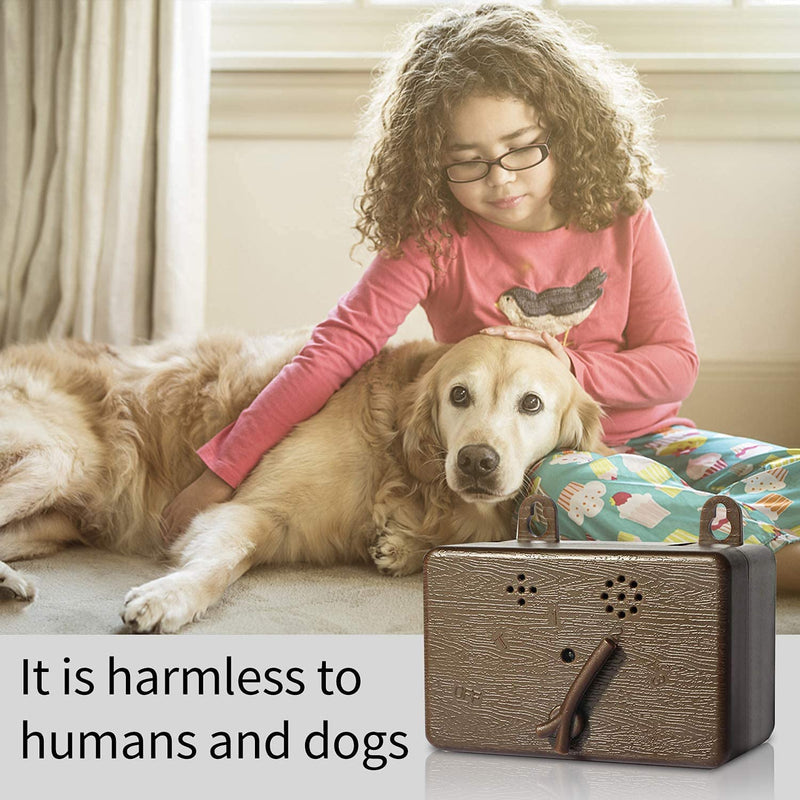 Elekhom Outdoor Bark Control Device, Ultrasonic Stop Barking, Sonic Bark Deterrents Dog Silencer Bark Box for Small Medium Large Dogs Brown - BeesActive Australia