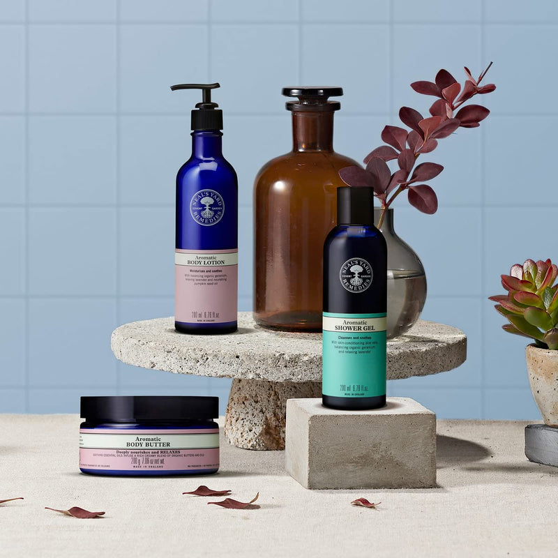 Neal's Yard Remedies Aromatic Shower Gel | Sooth & Uplift with Relaxing Lavendar & Organic Geranium - BeesActive Australia