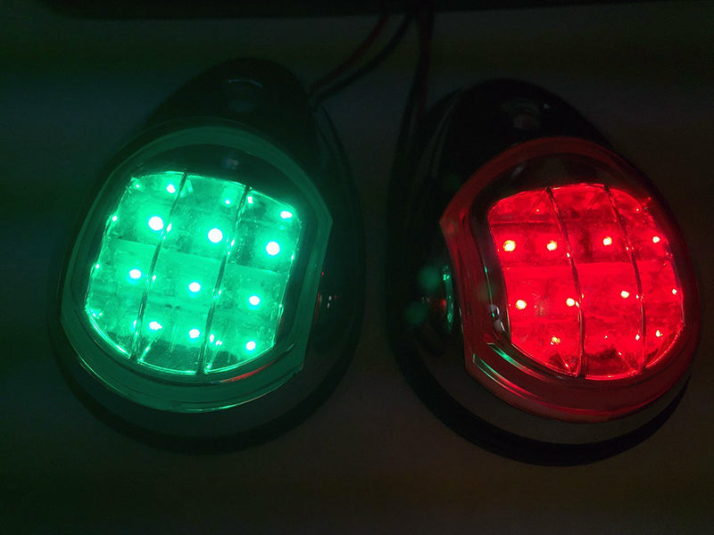 [AUSTRALIA] - Marine Boat SS304 Green Starboard RED Port LED Navigation Light Side Mount 