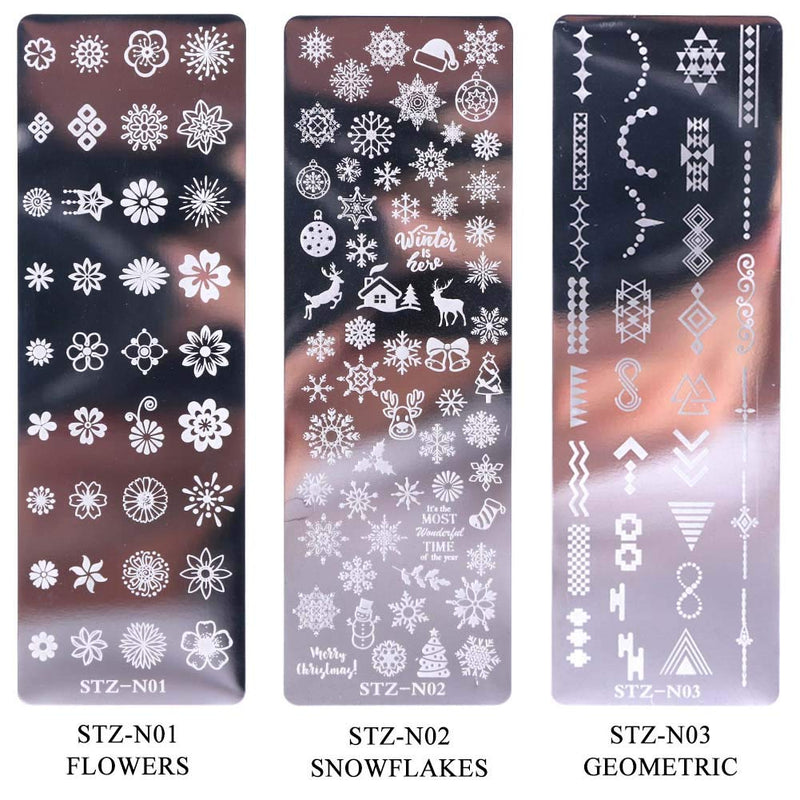 Lookathot 12PCS Nail Art Image Stamp Stamping Plates with 1 Stamper, 1 Scraper - BeesActive Australia