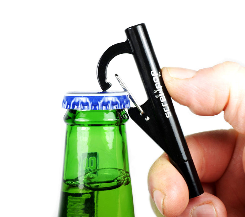 Screwpop Inkbiner Travel Keychain Pen with Bottle Opener Ultra-Compact Easy Grip Alloy Black (Amazon 2.75" Standard Ink Refills) - BeesActive Australia