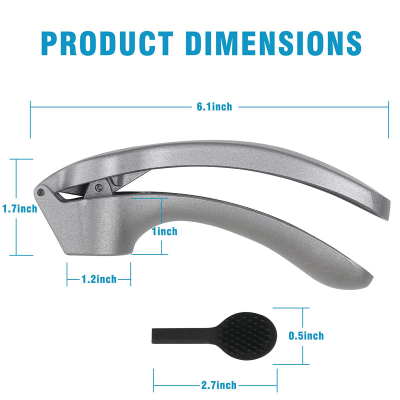 Garlic Press, Garlic Mincer Easy-squeeze Ergonomic Handle, Rust Proof, No Need To Peel, Professional Ginger Press & Garlic Crusher with Handy Cleaning Brush- Dishwasher Safe - BeesActive Australia