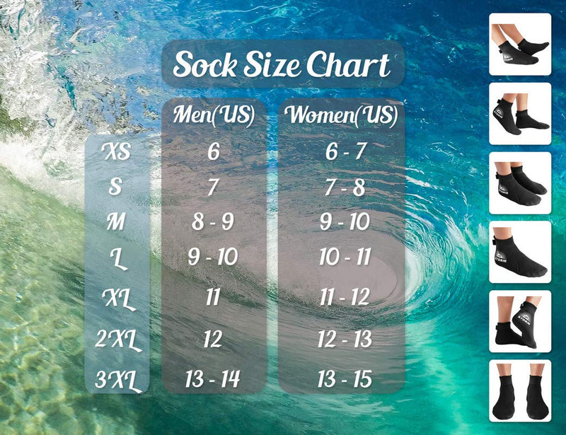 BPS 'Storm Sock' 3mm Neoprene Beach Diving Socks, Flexible Water Socks Low Cut Booties Anti Slip Fin Socks for Watersports 01 - Olive Green X-Small - BeesActive Australia