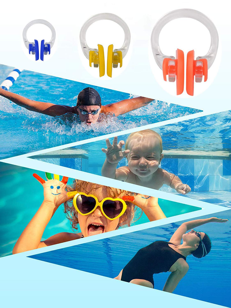 Minelife 18 Pcs Silicone Swimming Nose Clips Nose Plugs, Waterproof Nose Protector for Kids, Adults, Swimming, Surfing and Training(6 Colors) - BeesActive Australia