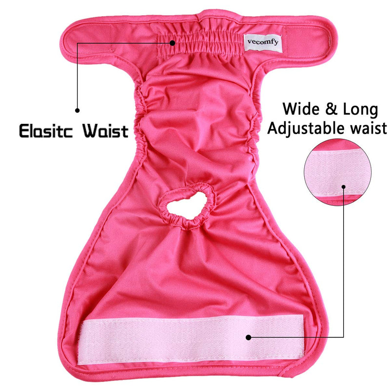vecomfy Washable Dog Diapers Female for Small Dogs(3 Pack),Premium Reusable Leakproof Puppy Nappies XS Purple+Black+Strip - BeesActive Australia