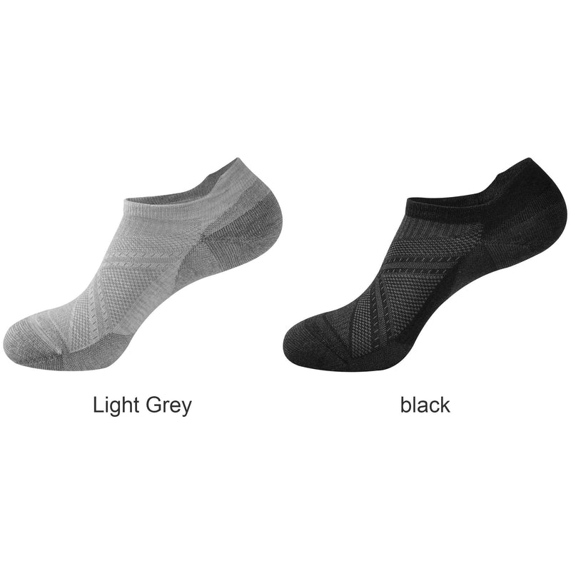 ECOEY ULTIMATE No Show Merino Wool Athletic Socks for Men and Women 2/4 Pairs Light Grey 4 Pairs 9-11 - BeesActive Australia