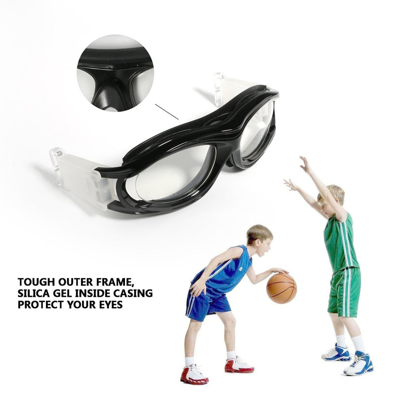 GGBuy Outdoor Sports Basketball Glasses with Adjustable Elastic Wrap Strap Safety Eyewear Glasses Goggles for Kids Adult Youngster Adolescent Basketball Golf Rugby Soccer Black_Kids - BeesActive Australia
