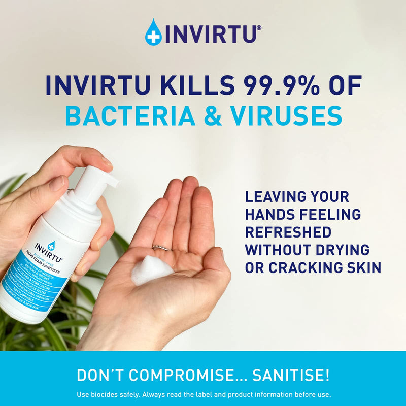Byotrol INVIRTU Alcohol-free Hand Foam Sanitiser | Fragrance-Free Alcohol-Free & Non-Taint | 100ml 100ml Personal - BeesActive Australia