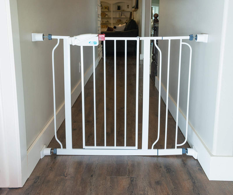 Wall Nanny Extender - 6 Inch Baby Gate Extension Kit (Made in USA) Extends Pressure Mounted Gates + Protects Walls + Stabilizes Gate - for Child, Pet & Dog Gates - Works on Stairs - Protector (4 Pack) White - BeesActive Australia