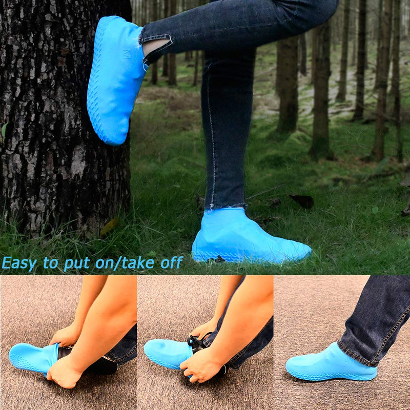 LEGELITE Reusable Silicone Waterproof Shoe Covers, No-Slip Silicone Rubber Shoe Protectors for Kids,Men and Women X-Large Clear - BeesActive Australia