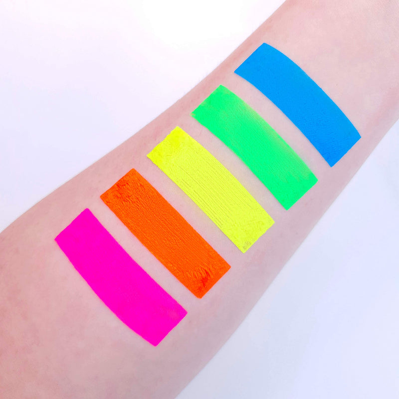 UV Glow Blacklight Neon Face and Body Paint - 0.34oz Set of 5 tubes - Fluorescent - BeesActive Australia