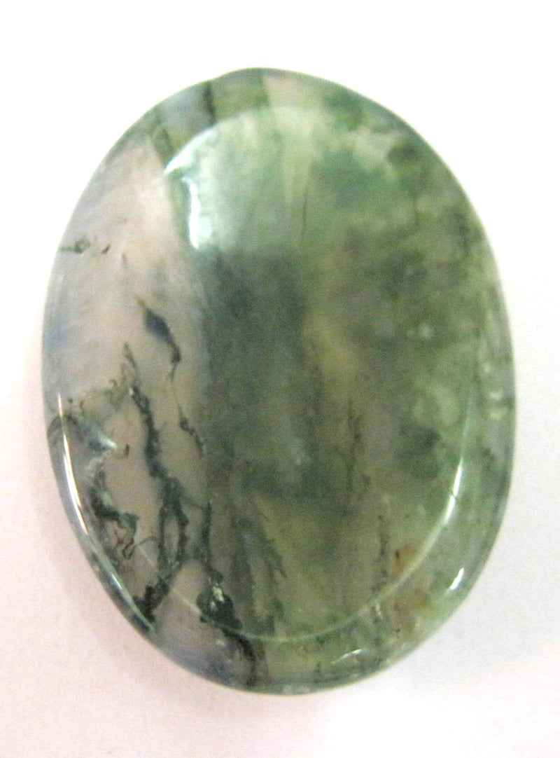 Beautiful Moss Agate Worry Stone Crystal Healing Positive Energy Men Women Gift Metaphysical Gemstone Powerful Thumb Stones Meditation Reiki Feng Shui Health Wealth Success Prosperity - BeesActive Australia