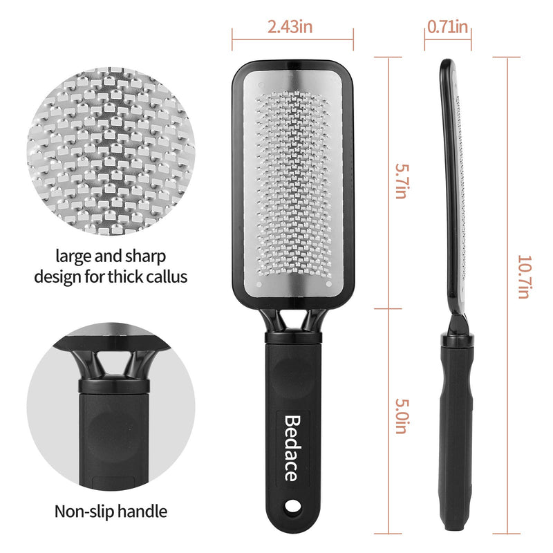 Foot Scrubber, bedace Callus Remover For Feet,Professional Foot File For Dead Skin,Pedicure Supplies Stainless Steel Heel Scraper For Feet, Can Be Used On Both Dry and Wet Feet. - BeesActive Australia