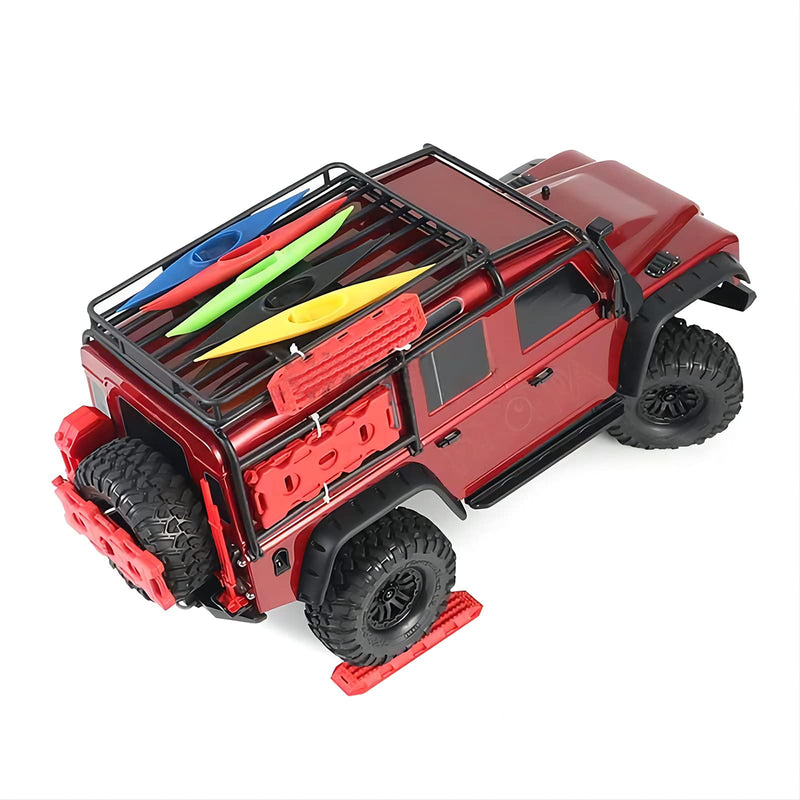 KWBRC RC 1:10 Crawler Car roof Decoration Accessory Set, Simulation Decorative Package, Luggage Net, Fuel Tank, Shovel, Recovery Board Set Compatible with 1/10 RC Crawler Truck Red - BeesActive Australia