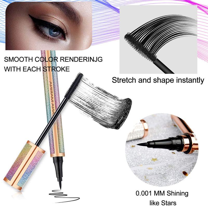 Mascara, Ksndurn Eyeliner & Mascara Set - 4D Silk Fiber Lash Mascara, Liquid Eyeliner Black / Waterproof Eyeliner Pencil and Mascara - BeesActive Australia