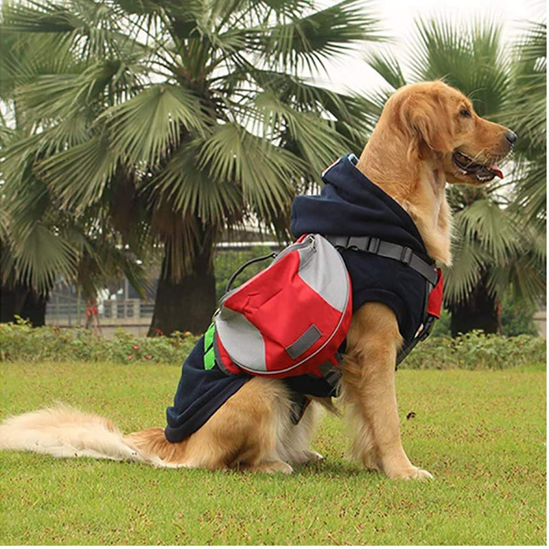 Lifeunion Adjustable Service Dog Supply Backpack Saddle Bag for Camping Hiking Training Red Medium - BeesActive Australia