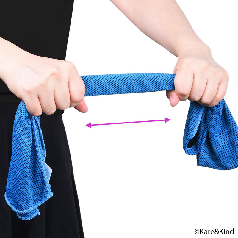 [AUSTRALIA] - Kare & Kind 4 Pack Evaporative Cooling Towel, 12x40 inch chill pat for Sports, Workout, Fitness, Gym, 4 Pack - Blue, Green, Red and Gray 12 x 40 inch 