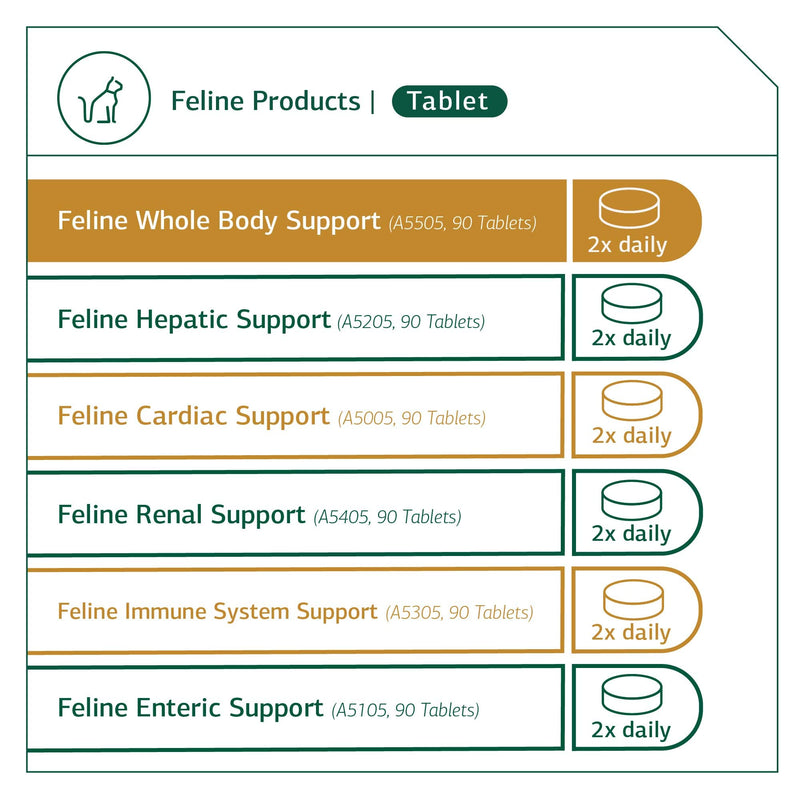 Standard Process - Feline Whole Body Support - Daily Supplement for Cats - 90 Tablets - BeesActive Australia