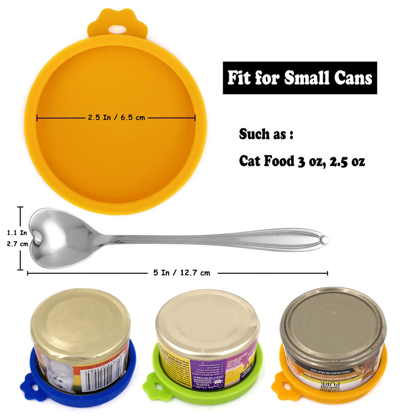 COMTIM Cat Food Can Lids, Silicone Pet Food Can Lids Small Cat Food Can Lids Covers for 3 oz Cans, 2 Lids with a Cat Food Spoon - BeesActive Australia