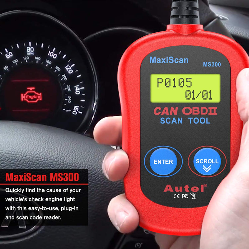 Autel MS300 OBD2 Scanner Code Reader, Turn Off Check Engine Light, Read & Erase Fault Codes, Check Emission Monitor Status CAN Diagnostic Scan Tool - BeesActive Australia