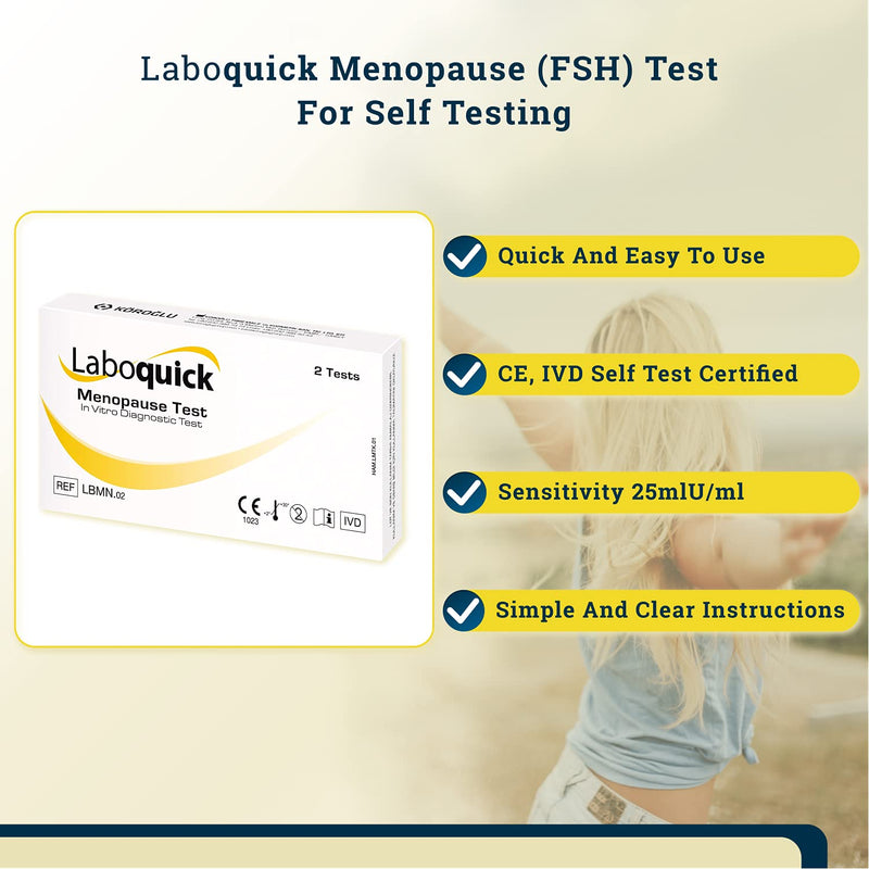 Laboquick Menopause (fsh) Test - Pack of 2 Tests, Results in 5mins, 99% Accurate. - BeesActive Australia
