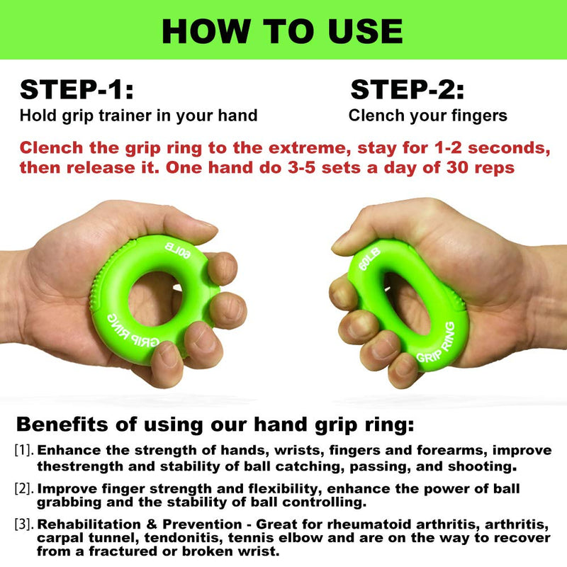 Boaton Hand Grips for Home Workouts Like Basketball, Football, Pull-ups, Weightlifting, Rock Climbing, Basketball Football Training Equipment, Pull-ups Basketball Football Gear for Boys and Girls 60LB-green - BeesActive Australia