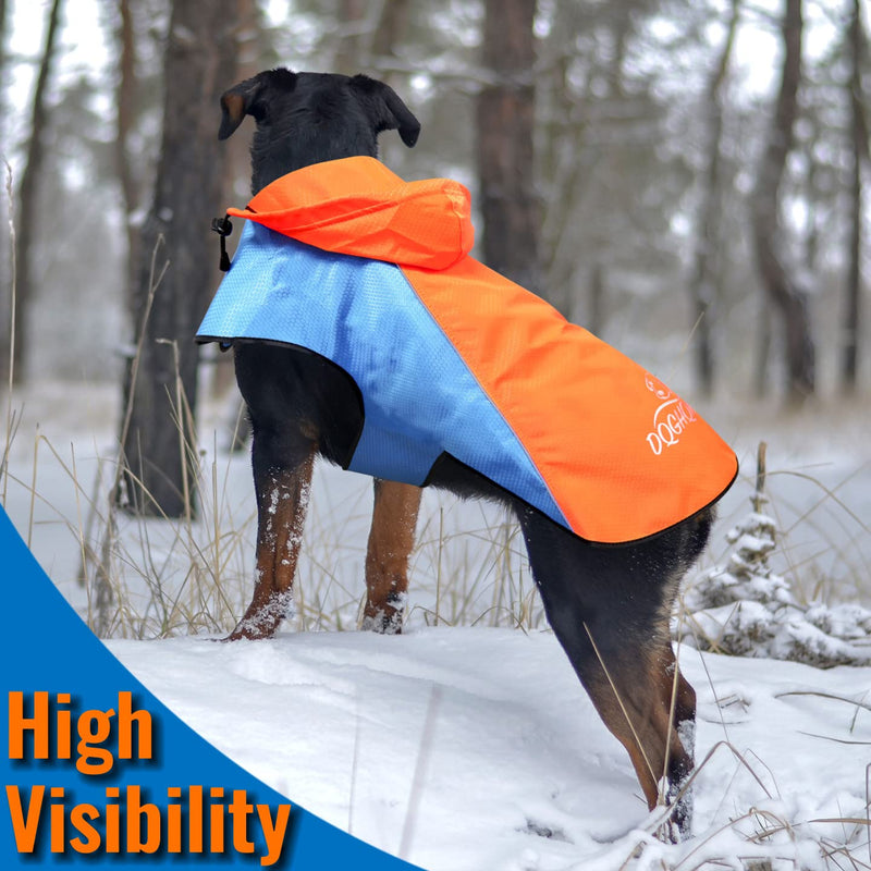 Dog Raincoat Dog Rain Jacket,Coat 100% Waterproof Dog Rain Coats,Jacket,Poncho for Small,Medium,Large Dogs. Reflective Orange Safety Hunting Dog Vest Multi Purpose Raincoats. Keep Dog Dry and Safety. Orange-Blue X-Large - BeesActive Australia