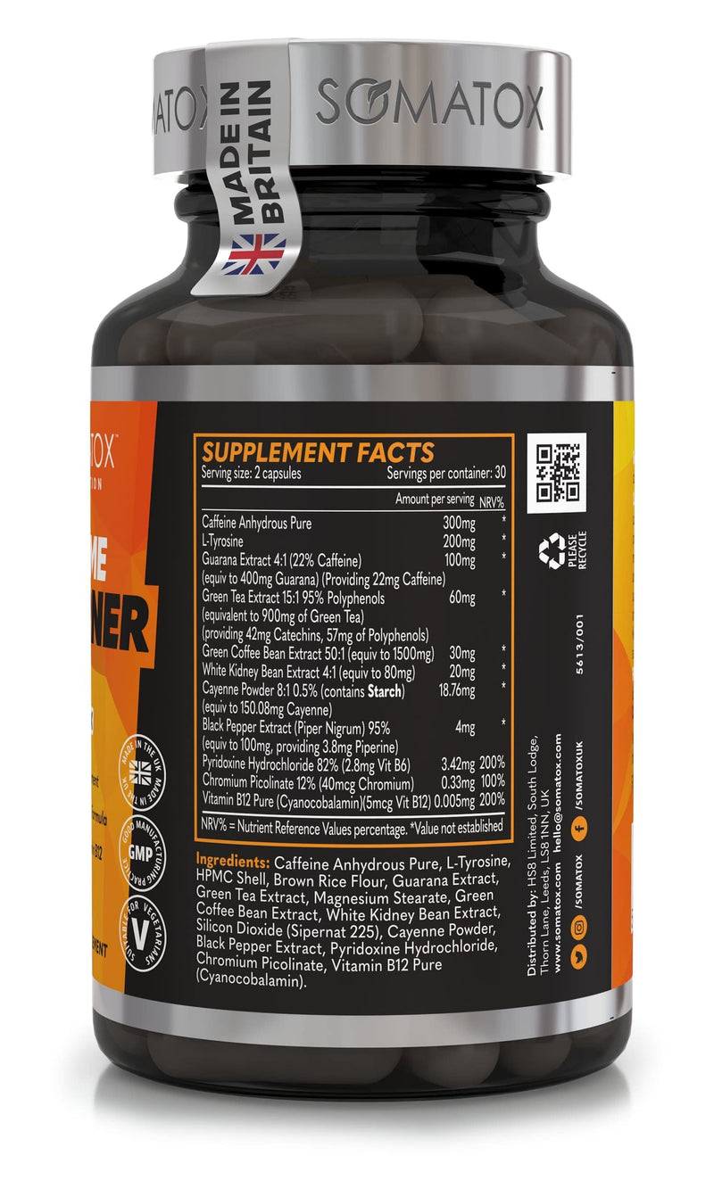 New Extreme Fat Burner Max – with G²CB™ Advanced T5 Thermo Supplement Diet Pills for Weight Loss & Metabolism | with B12, L-Carnitine, Green Tea & Guarana - 30 Day Supply/Vegan Capsules - Made UK - BeesActive Australia
