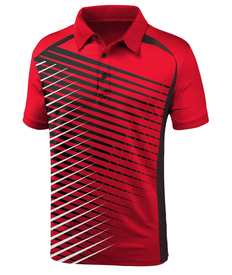 ZITY Golf Polo Shirts for Men Short Sleeve Athletic Tennis T-Shirt 066-b-red X-Large - BeesActive Australia