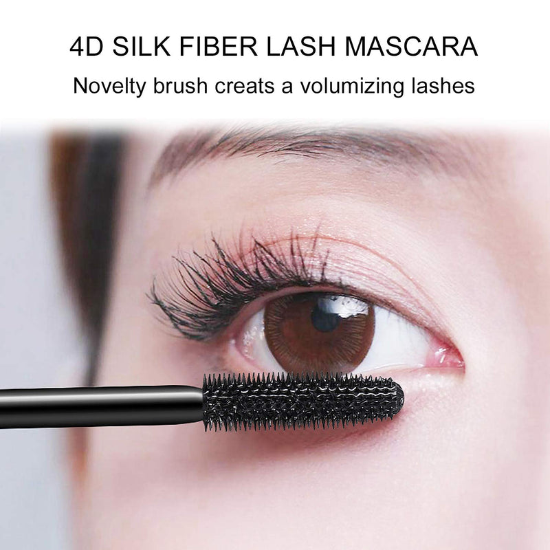 SIAMHOO 2PCS 4D Silk Fiber Lash Mascara Waterproof Mascara for Thickening and Lengthening Black Mascara No Smudge for Women Classic black - 2pcs - BeesActive Australia