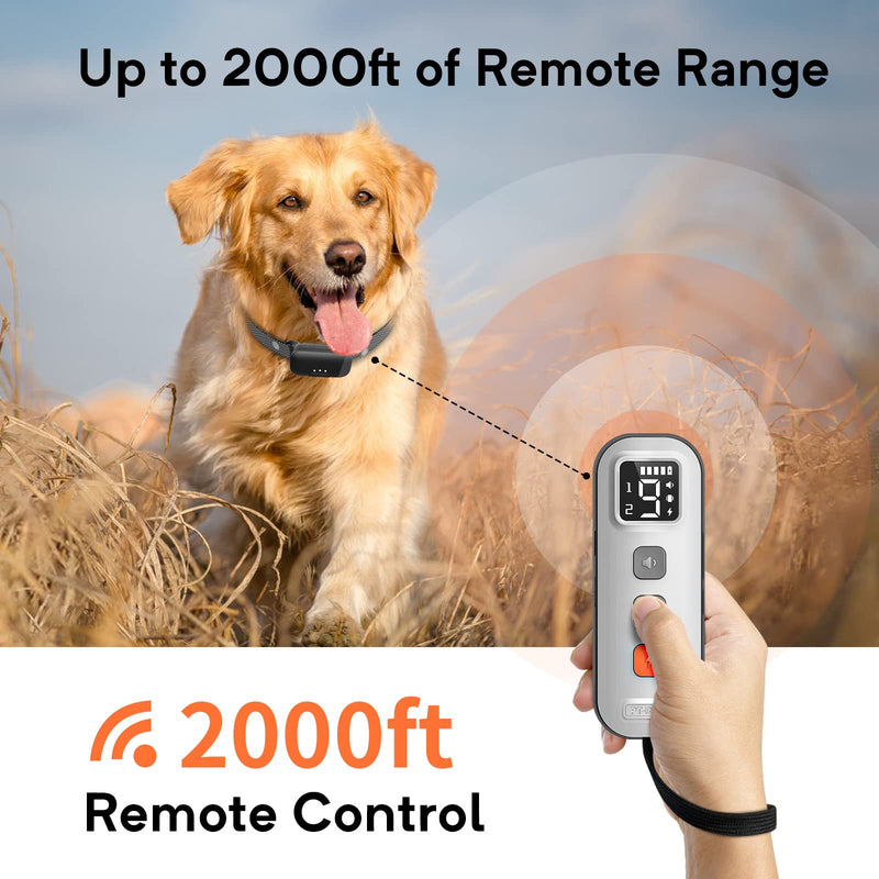 BUUOC Dog Training Collar with Remote 2000Ft, Electric Dog Shock Collar with 3 Safe Training Modes, Beep, Vibration and Shock, Waterproof Shock Collar for Large Medium Small Dogs… White - BeesActive Australia