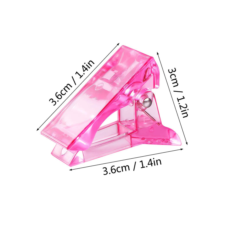 MIKIMIQI 6 Pcs Poly Gel Quick Building Nail Tips Clip Plastic Transparent Finger Extension UV LED Builder Finger Extension Clips Nail Tips Clips for Quick Building DIY Manicure Nail Art Tool, Pink - BeesActive Australia