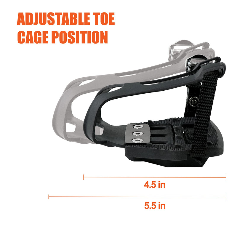 BV Bike Adjustable Toe Clips Cage with Straps on Indoor Exercise Spin Bike, Compatible with Peloton Bike & Bike+, Pedal Cage Adapters to Look Delta Pedals, Ride with Regular Sneakers - BeesActive Australia