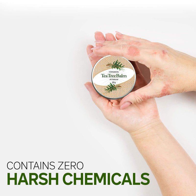 TEA TREE OIL BALM -100% All Natural | Great Cream for Soothing Skin Irritations like Eczema, Psoriasis, Rashes, Jock Itch, Folliculitis, Acne, Itches, Dry Chapped Skin, Heels, Cuticles, Hemorrhoids, Saddle Sores and more! - BeesActive Australia