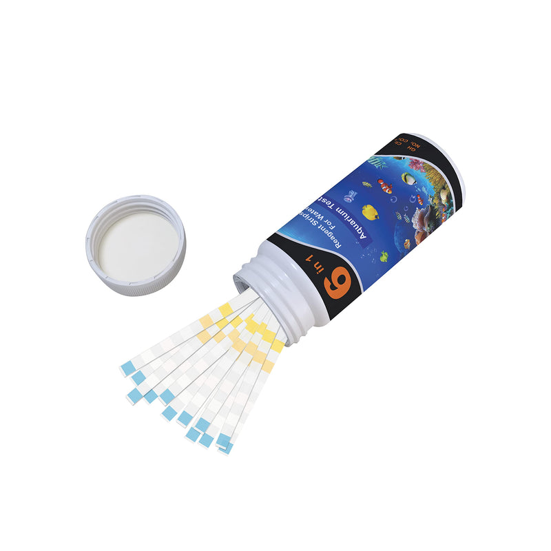 Aquarium Water Test Strips for Saltwater and Freshwater - Monitoring Test Kit Strips 100 Strips [6 in 1] - BeesActive Australia