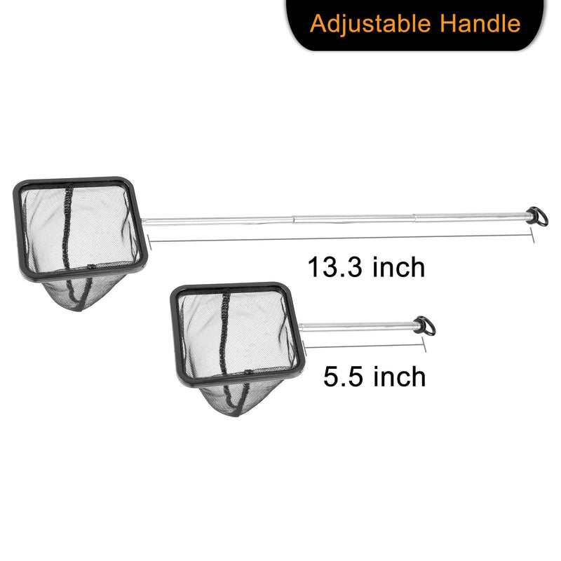 Filhome Aquarium Fish Net with Extendable Stainless Steel Long Handle, Fine Mesh Fish Net for Fish Tank Betta Fish Net 4 inch - BeesActive Australia